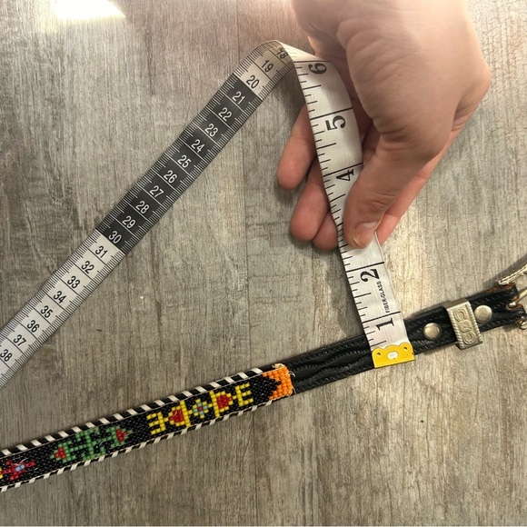 Vintage leather beaded belt - Picture 8 of 14